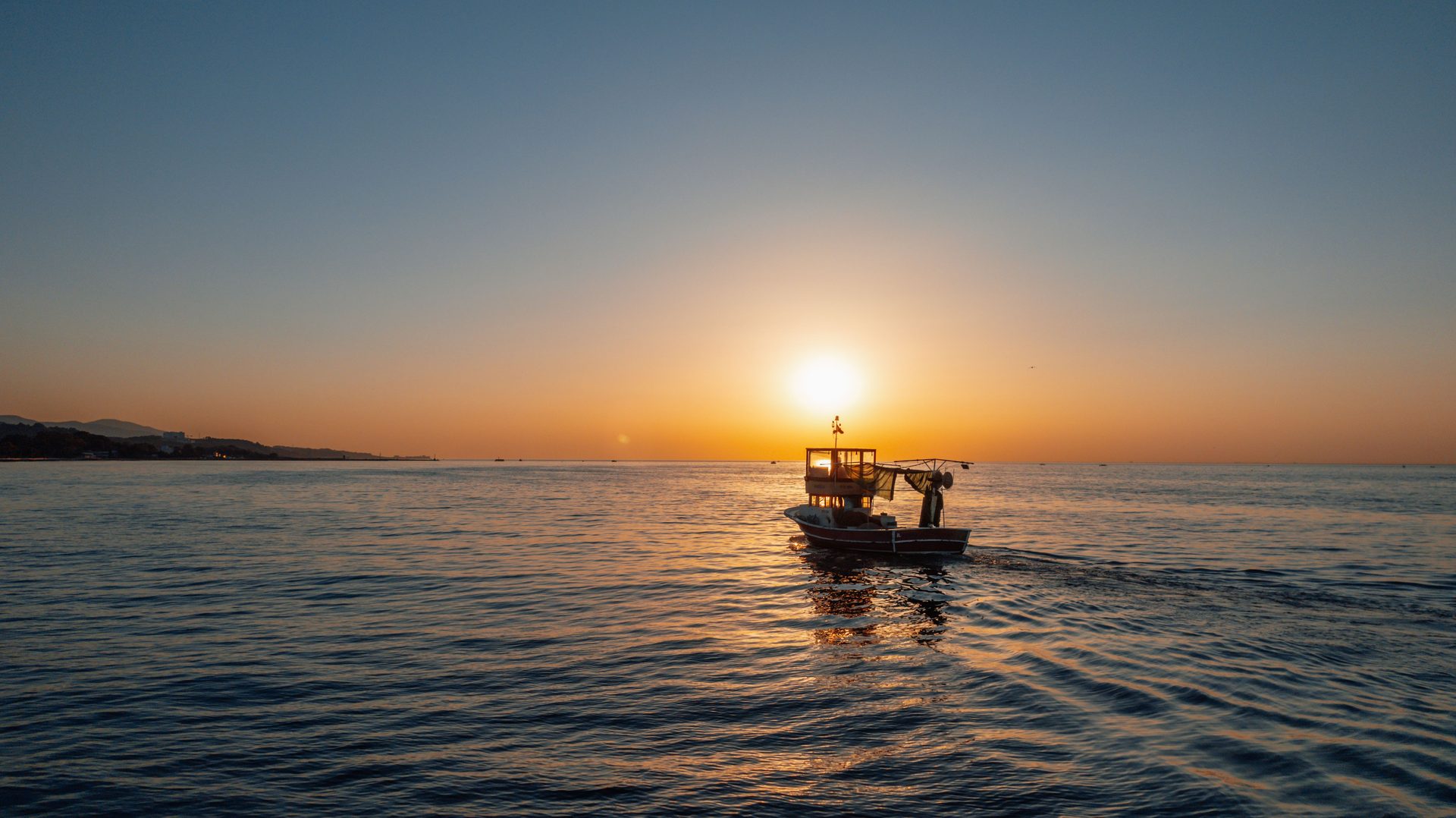 Fishing boat at sea
