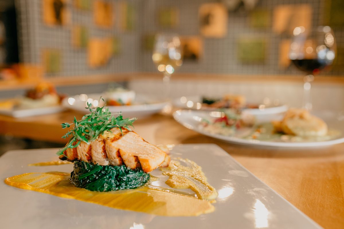 Plated seafood dish