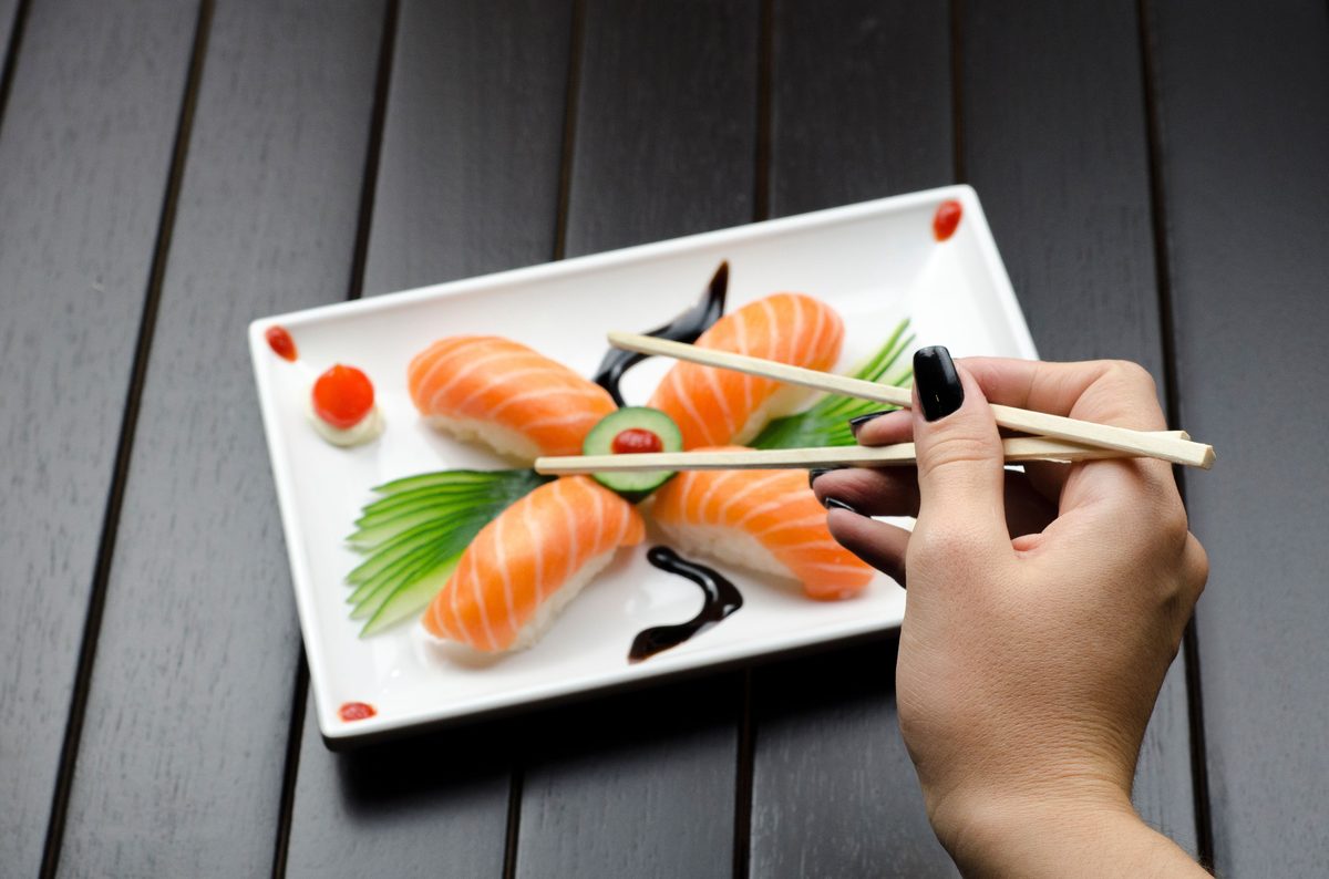 Assorted sushi and sashimi platter